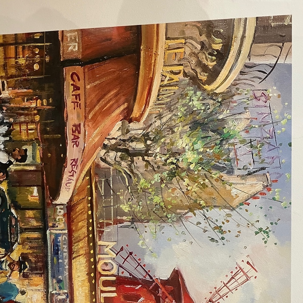 Beautiful , 16”-20”. Glass framed water color , artist signed Brunet Paris , Le - Picture 4 of 13